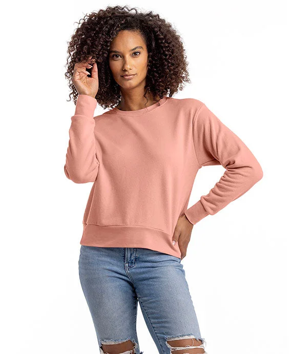Women's quarter - zip sweatshirt made of organic cotton for eco - conscious fashion9084 - Next Level Ladies Laguna Sueded Sweatshirt | Desert Pink Women's quarter - zip sweatshirt made of organic cotton for eco - conscious fashion9084 - Next Level Ladies Laguna Sueded Sweatshirt | Desert Pink