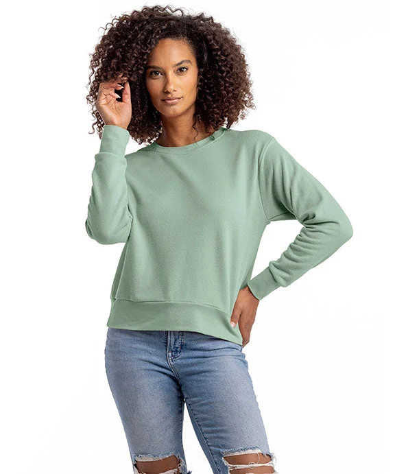 Women's fleece - lined hoodie with thumbholes for warmth in winter9084 - Next Level Ladies Laguna Sueded Sweatshirt | Stonewash Green Women's fleece - lined hoodie with thumbholes for warmth in winter9084 - Next Level Ladies Laguna Sueded Sweatshirt | Stonewash Green