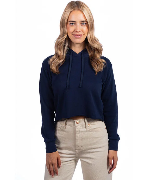 Women's zip - front sweatshirt with contrast stitching for a sporty aesthetic9384 - Next Level Ladies Cropped Pullover Hooded Sweatshirt | Midnight Navy Women's zip - front sweatshirt with contrast stitching for a sporty aesthetic9384 - Next Level Ladies Cropped Pullover Hooded Sweatshirt | Midnight Navy