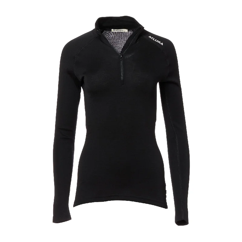 Thermal Women's Pullovers in Dark Colors for Cold WeatherLadies Pullover WarmWool Mock Neck jet