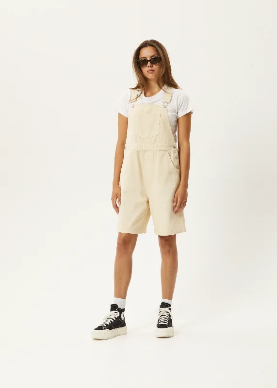 Printed women jumpsuits for a fun and casual day out shoppingAFENDS Womens Lewi - Short Overalls - Sand Printed women jumpsuits for a fun and casual day out shoppingAFENDS Womens Lewi - Short Overalls - Sand