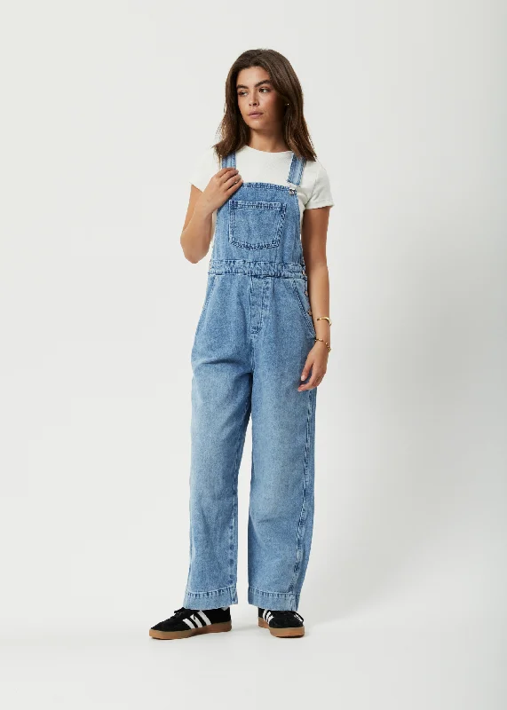 Women jumpsuits with a halter neck for a stylish and flattering choiceAFENDS Womens Louis - Denim Baggy Overalls - Worn Blue Women jumpsuits with a halter neck for a stylish and flattering choiceAFENDS Womens Louis - Denim Baggy Overalls - Worn Blue