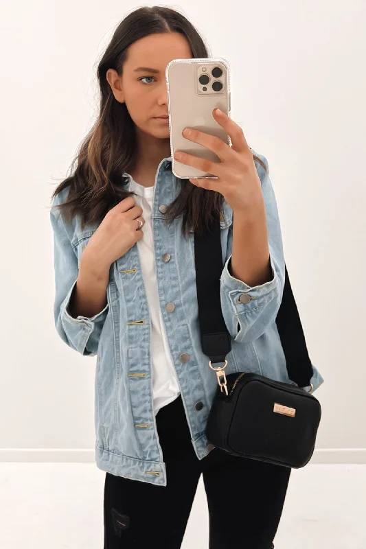 Women's long - line cardigan jackets in a soft knit for a cozy and elegant lookAllira Denim Jacket Blue Women's long - line cardigan jackets in a soft knit for a cozy and elegant lookAllira Denim Jacket Blue