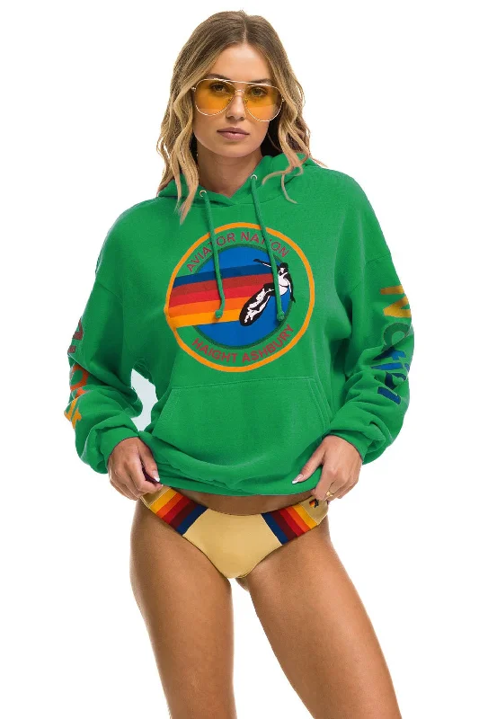 Women's cropped sweatshirt with a lace - trimmed hem for a romantic lookAVIATOR NATION HAIGHT ASHBURY RELAXED PULLOVER HOODIE - KELLY GREEN Women's cropped sweatshirt with a lace - trimmed hem for a romantic lookAVIATOR NATION HAIGHT ASHBURY RELAXED PULLOVER HOODIE - KELLY GREEN
