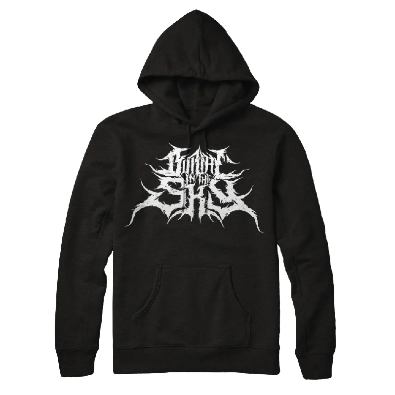Women's Mock Neck Pullovers in Satin Fabric for EleganceBurial In The Sky "Logo" Pullover Hoodie Women's Mock Neck Pullovers in Satin Fabric for EleganceBurial In The Sky "Logo" Pullover Hoodie