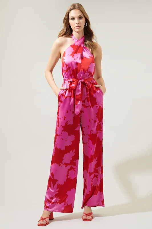 Women jumpsuits with a wrap - around design for a flattering fitBurning Love Villanueva Satin Halter Jumpsuit Women jumpsuits with a wrap - around design for a flattering fitBurning Love Villanueva Satin Halter Jumpsuit