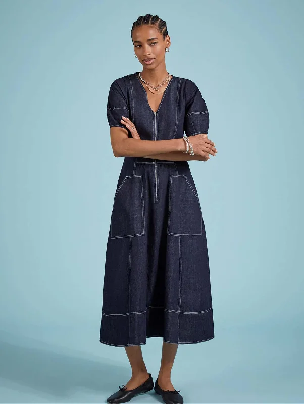 Women jumpsuits with pocket details for added functionality and convenienceCoralie Organic Denim Dress | Dark Denim Women jumpsuits with pocket details for added functionality and convenienceCoralie Organic Denim Dress | Dark Denim