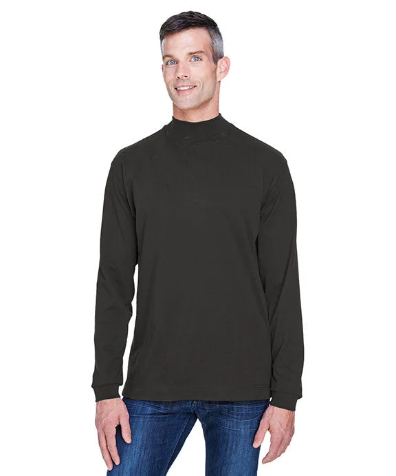 D420 - Devon & Jones Adult Sueded Cotton Jersey Mock Turtleneck | Black