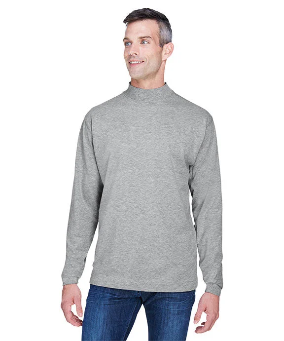 D420 - Devon & Jones Adult Sueded Cotton Jersey Mock Turtleneck | Grey Heather