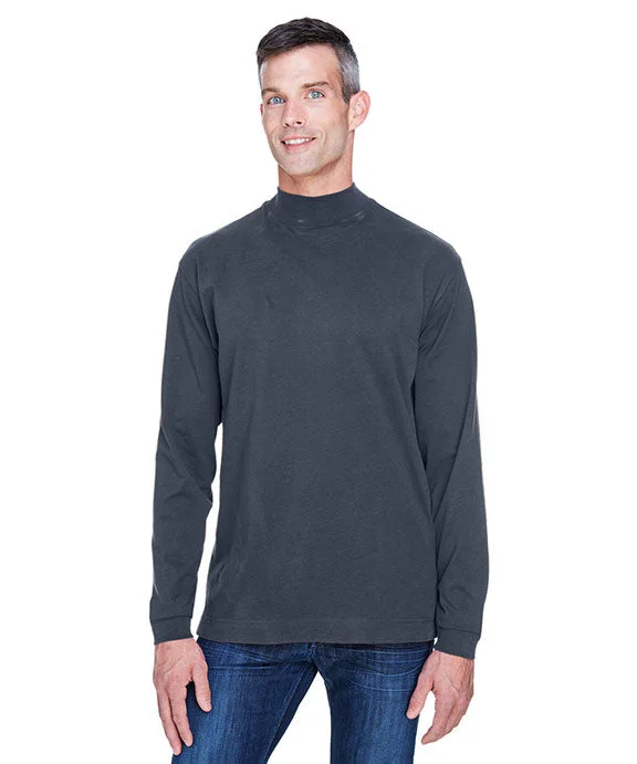 D420 - Devon & Jones Adult Sueded Cotton Jersey Mock Turtleneck | Navy