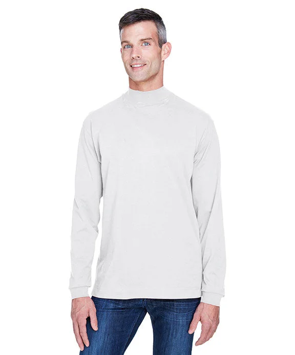 D420 - Devon & Jones Adult Sueded Cotton Jersey Mock Turtleneck | White