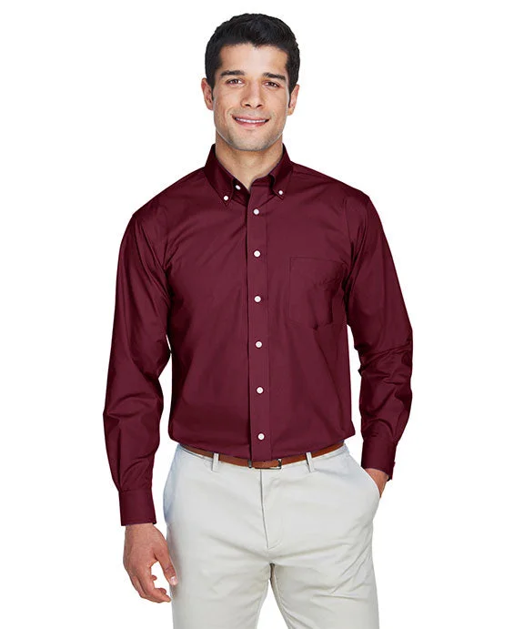 D620 - Devon & Jones Mens Crown Woven Collection™ Solid Broadcloth Shirt | Burgundy