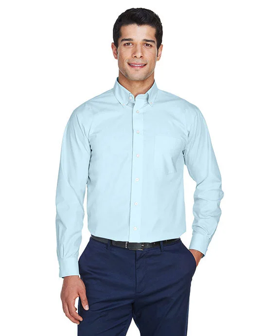 D620 - Devon & Jones Mens Crown Woven Collection™ Solid Broadcloth Shirt | Crystal Blue