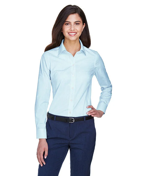 D630W - Devon & Jones Ladies Crown Woven Collection™ Solid Oxford | Crystal Blue