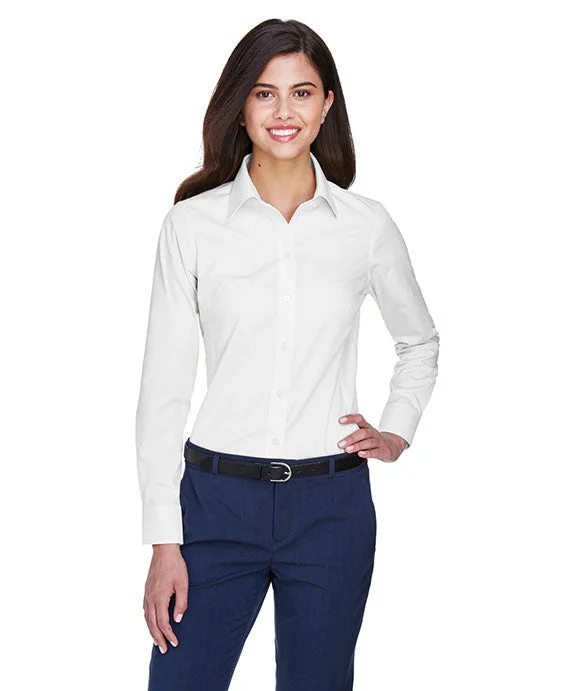 D630W - Devon & Jones Ladies Crown Woven Collection™ Solid Oxford | White