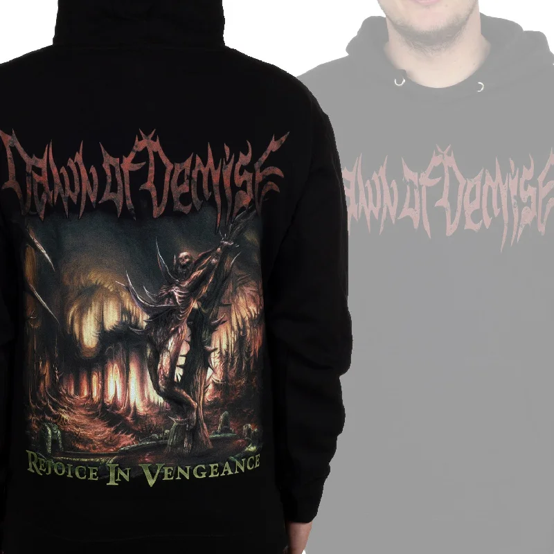Thermal Women's Pullovers in Dark Colors for Cold WeatherDawn Of Demise "Rejoice In Vengeance" Pullover Hoodie Thermal Women's Pullovers in Dark Colors for Cold WeatherDawn Of Demise "Rejoice In Vengeance" Pullover Hoodie