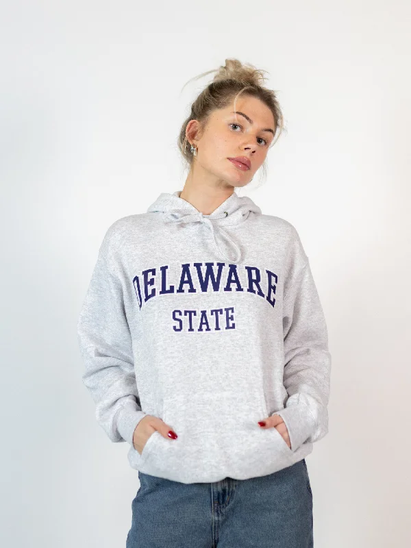 Women's crew - neck sweatshirt in a heather gray shade for a classic and versatile optionDELAWARE HOODIE - GRÅ Women's crew - neck sweatshirt in a heather gray shade for a classic and versatile optionDELAWARE HOODIE - GRÅ