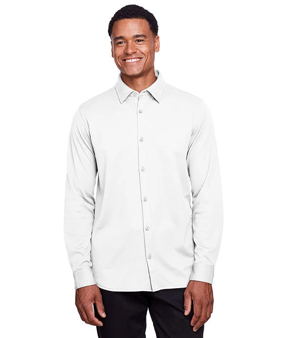 DG20Z - Devon & Jones Mens CrownLux Performance™ Plaited Button-Down Shirt | White