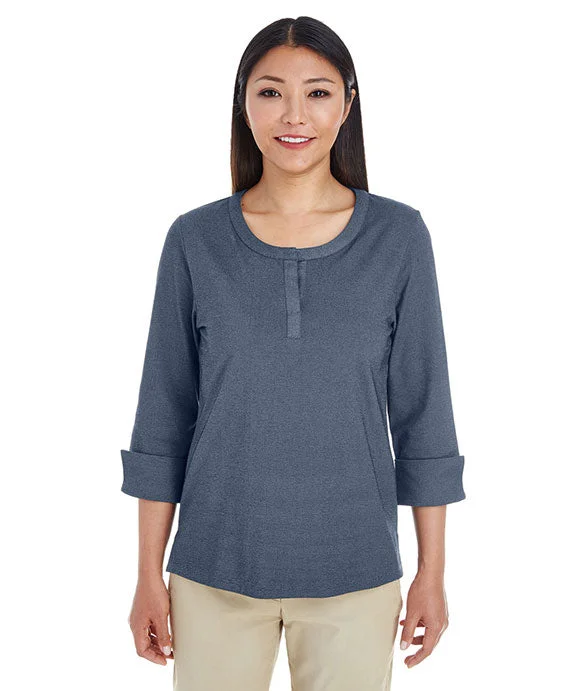 DG230W - Devon & Jones Ladies Central Cotton Blend Mélange Knit Top