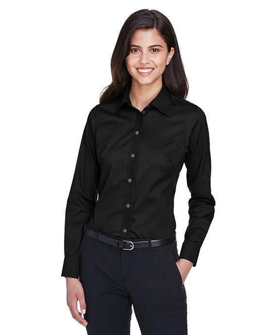 DG530W - Devon & Jones Ladies Crown Woven Collection™ Solid Stretch Twill | Black