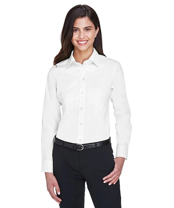 DG530W - Devon & Jones Ladies Crown Woven Collection™ Solid Stretch Twill | White