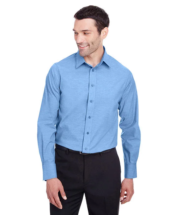 DG562 - Devon & Jones Mens Crown Collection™ Stretch Pinpoint Chambray Shirt | French Blue