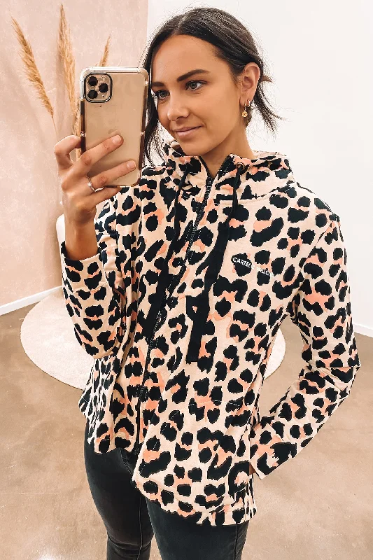 Women's windbreaker jackets with adjustable hoods for windy daysDion Jacket Zulu Leopard Women's windbreaker jackets with adjustable hoods for windy daysDion Jacket Zulu Leopard