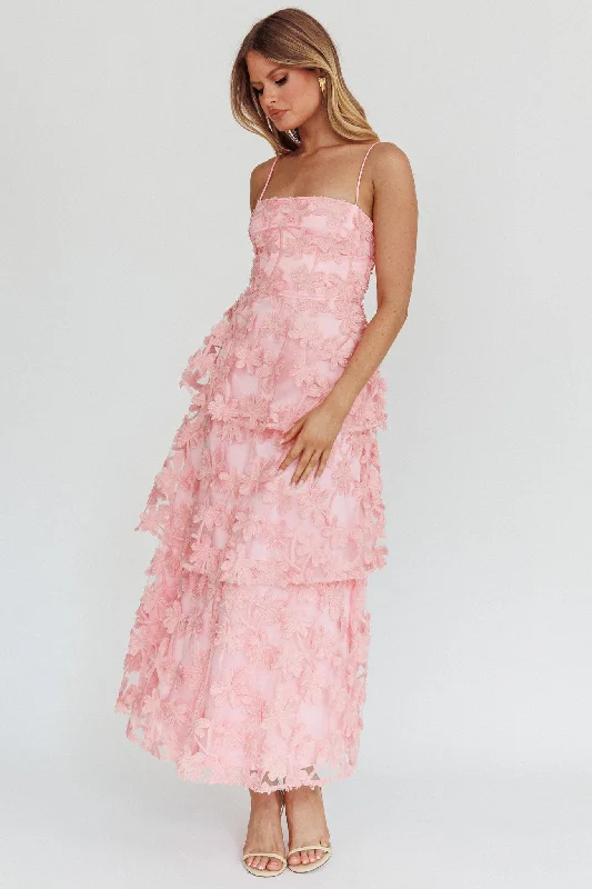 Mermaid - Style Women Dress with a Fitted Silhouette for Special OccasionsDori Floral Embellished Maxi Dress Blush Mermaid - Style Women Dress with a Fitted Silhouette for Special OccasionsDori Floral Embellished Maxi Dress Blush