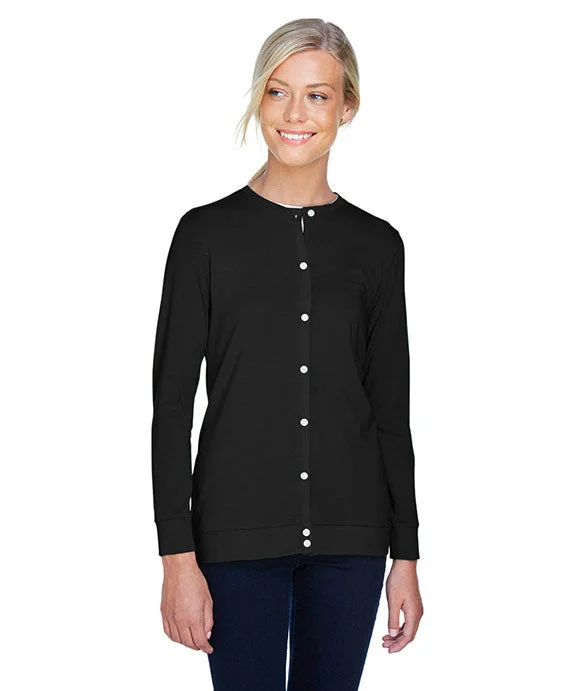 DP181W - Devon & Jones Ladies Perfect Fit™ Ribbon Cardigan | Black