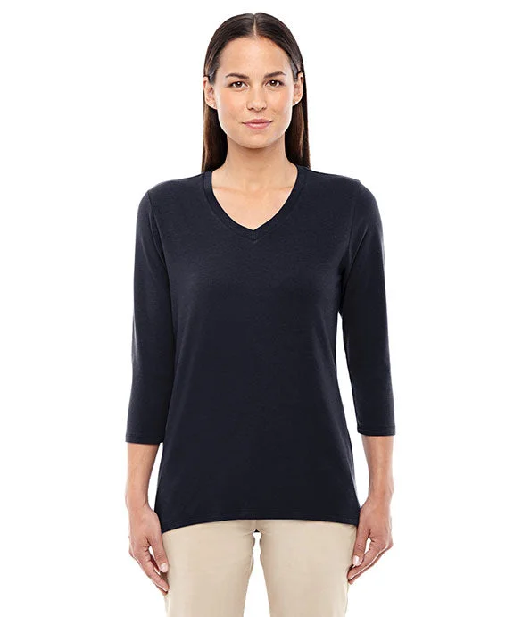 DP184W - Devon & Jones Ladies Perfect Fit™ Bracelet-Length V-Neck Top | Black