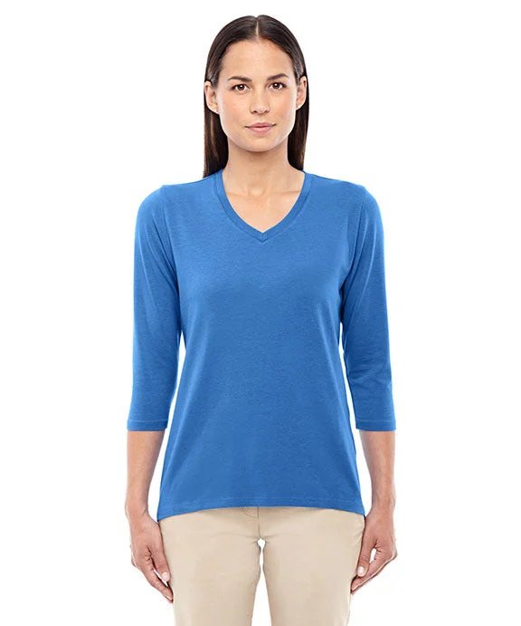 DP184W - Devon & Jones Ladies Perfect Fit™ Bracelet-Length V-Neck Top | French Blue