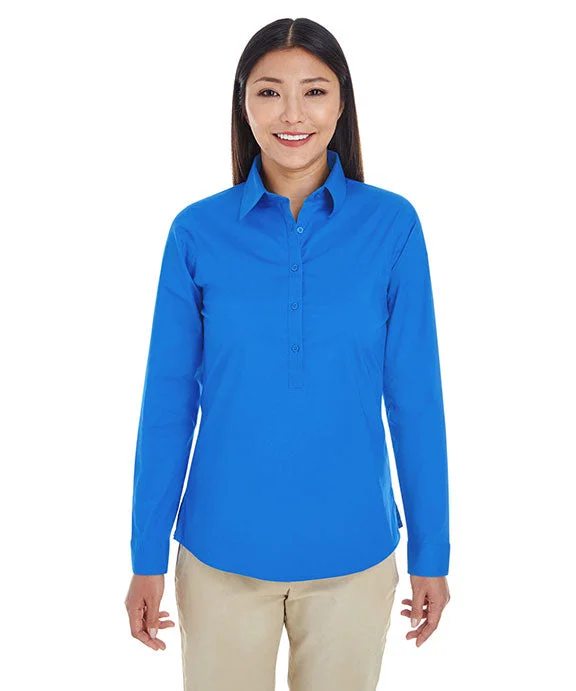 DP610W - Devon & Jones Ladies Perfect Fit™ Half-Placket Tunic Top | French Blue