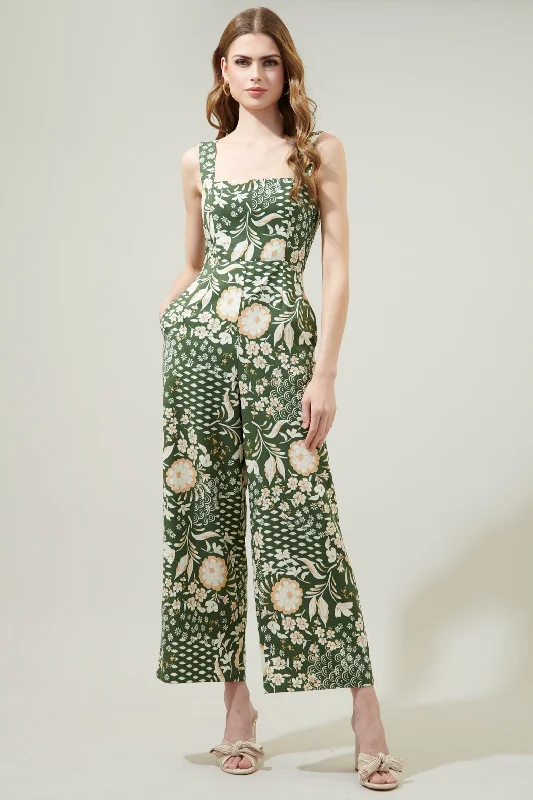 Women jumpsuits with a V - neck for a flattering and elongating effectFernwood Floral Sweet Stuff Wide Leg Jumpsuit Women jumpsuits with a V - neck for a flattering and elongating effectFernwood Floral Sweet Stuff Wide Leg Jumpsuit
