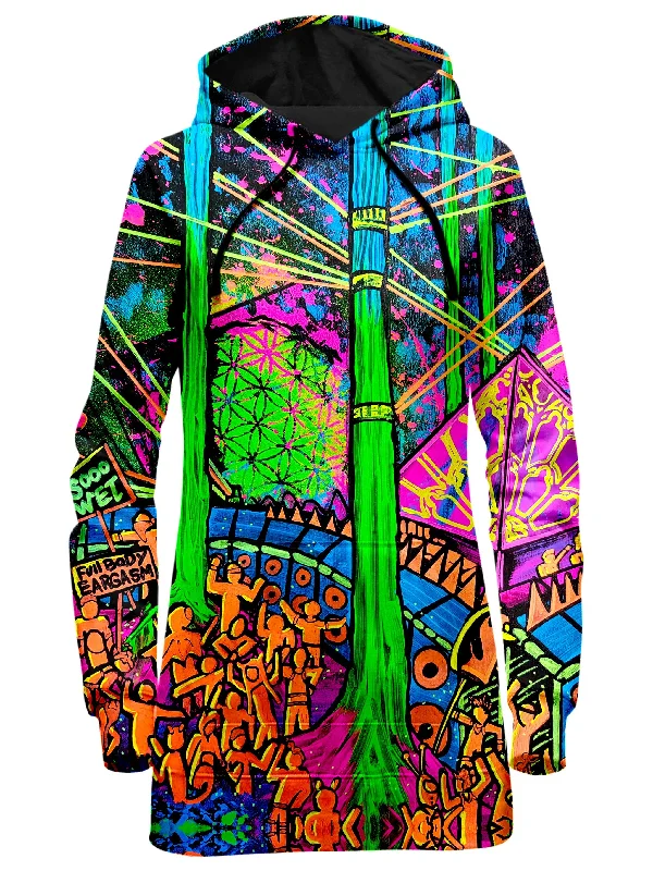 Women's tie - front hoodie in a lightweight fabric for summer layeringForest Friends Hoodie Dress Women's tie - front hoodie in a lightweight fabric for summer layeringForest Friends Hoodie Dress
