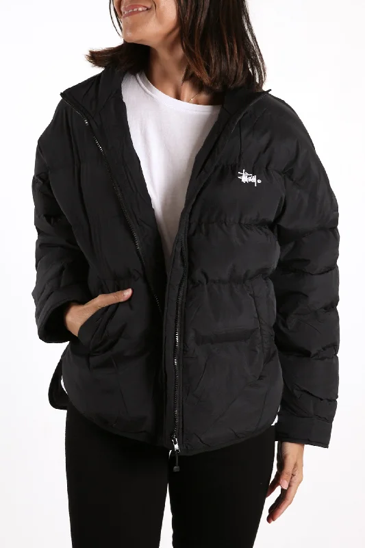 Women's bomber jackets with a holographic finish for a futuristic and eye - catching lookForest Lightweight Puffa Black Women's bomber jackets with a holographic finish for a futuristic and eye - catching lookForest Lightweight Puffa Black