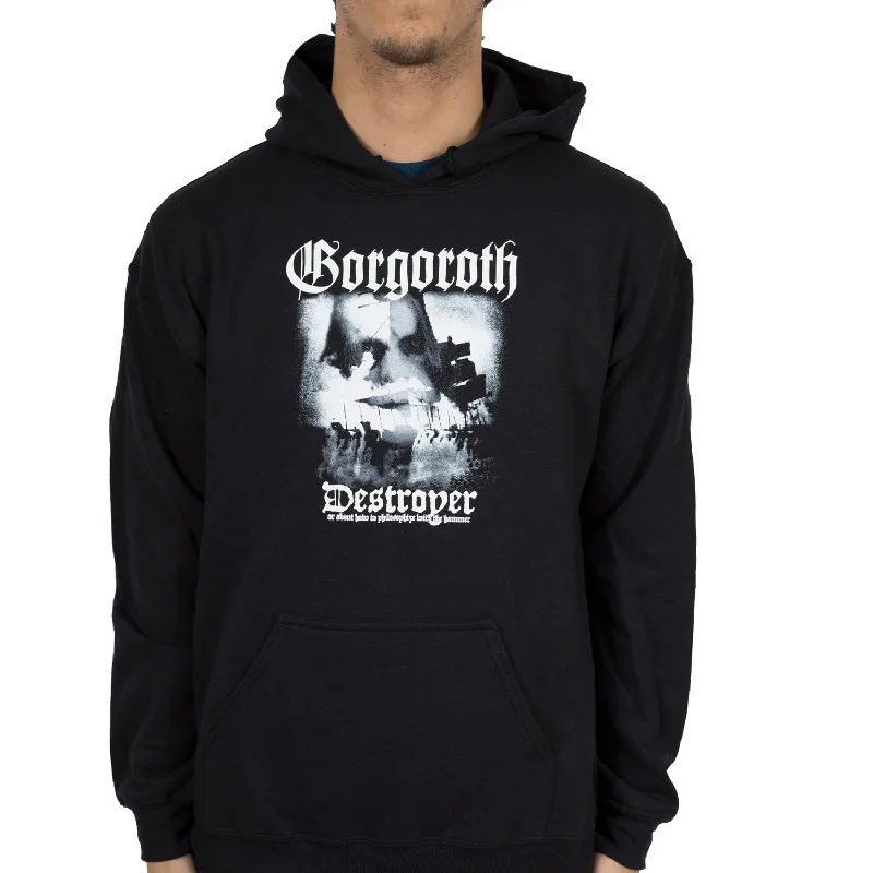 Women's High - Low Hem Pullovers in a Contemporary DesignGorgoroth "Destroyer - Or About How To Philosophize With The Hammer" Pullover Hoodie Women's High - Low Hem Pullovers in a Contemporary DesignGorgoroth "Destroyer - Or About How To Philosophize With The Hammer" Pullover Hoodie