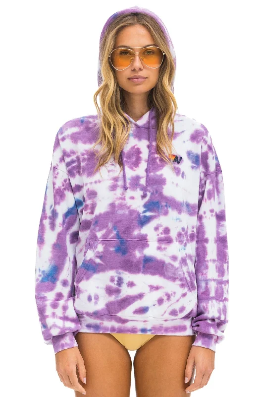 HAND DYED PULLOVER HOODIE RELAXED - TIE DYE MAGENTA