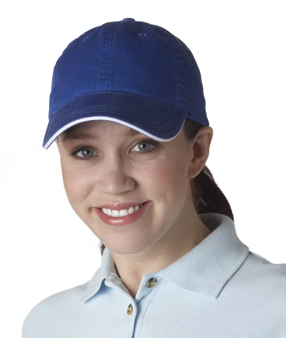 Women's tie - front hoodie in a lightweight fabric for summer layering8104 UltraClub Classic Cut Chino Cotton Twill Unconstructed Sandwich Cap | Royal/White Women's tie - front hoodie in a lightweight fabric for summer layering8104 UltraClub Classic Cut Chino Cotton Twill Unconstructed Sandwich Cap | Royal/White