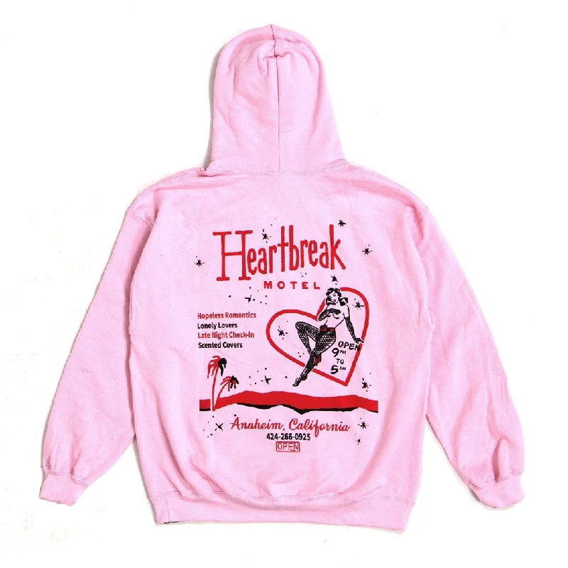 Women's hoodie with a detachable hood for customizable stylingHeartbreak Motel Hoodie Light Pink Women's hoodie with a detachable hood for customizable stylingHeartbreak Motel Hoodie Light Pink