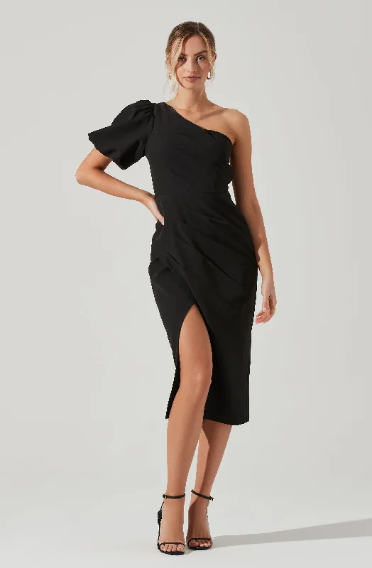 Joelle One Shoulder Midi Dress