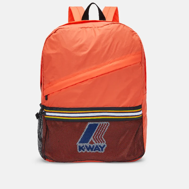 Women's denim jackets with a patchwork design for a bohemian and artsy styleFrancois - Packable Ripstop Backpack in Orange Women's denim jackets with a patchwork design for a bohemian and artsy styleFrancois - Packable Ripstop Backpack in Orange
