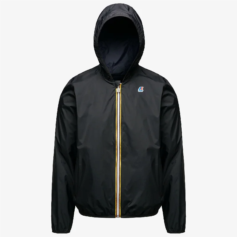 Women's cropped leather jackets with silver zippers for a punk - inspired outfitJacques Plus Double Reversible - Full Zip Men Windbreaker in Black Pure - Blue Depht Women's cropped leather jackets with silver zippers for a punk - inspired outfitJacques Plus Double Reversible - Full Zip Men Windbreaker in Black Pure - Blue Depht