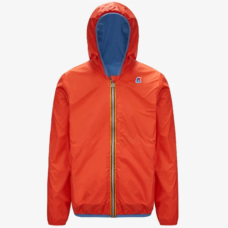 Women's cropped satin jackets in pastel shades for a glamorous evening outJacques Plus Double Reversible - Full Zip Men Windbreaker in Blue Smoke - Orange Women's cropped satin jackets in pastel shades for a glamorous evening outJacques Plus Double Reversible - Full Zip Men Windbreaker in Blue Smoke - Orange