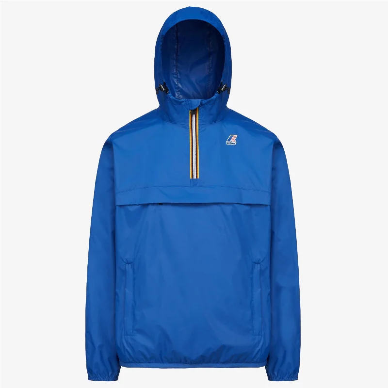 Women's cropped leather jackets with silver zippers for a punk - inspired outfitLeon - Packable Quarter Zip Rain Jacket in Blue Royal Marine Women's cropped leather jackets with silver zippers for a punk - inspired outfitLeon - Packable Quarter Zip Rain Jacket in Blue Royal Marine