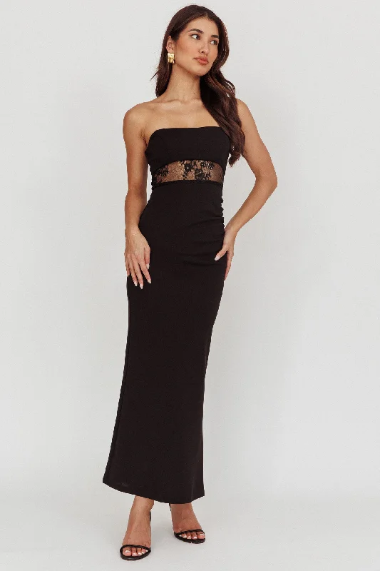 Backless Women Dress for a Sexy and Alluring Look at Evening EventsLilliana Strapless Lace Maxi Dress Black Backless Women Dress for a Sexy and Alluring Look at Evening EventsLilliana Strapless Lace Maxi Dress Black