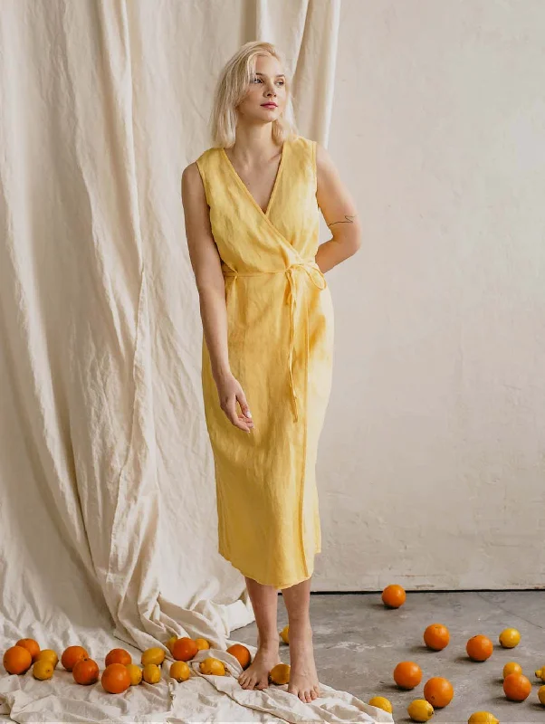 Leather women jumpsuits for a bold and confident appearanceSalomeja Women's Linen Wrap Dress | Multiple Colours Leather women jumpsuits for a bold and confident appearanceSalomeja Women's Linen Wrap Dress | Multiple Colours