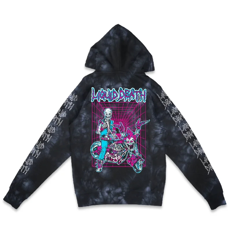 Petite Women's Pullovers with a Fitted Silhouette for a Flattering LookLiquid Death "Deathrider" Pullover Hoodie Petite Women's Pullovers with a Fitted Silhouette for a Flattering LookLiquid Death "Deathrider" Pullover Hoodie