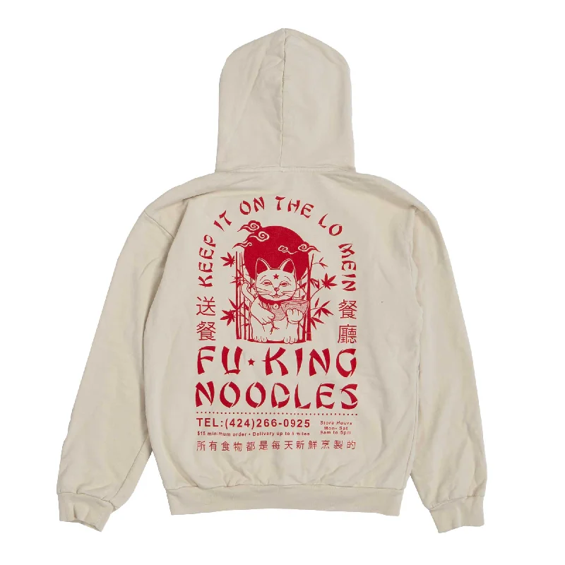 Women's mock - neck sweatshirt made of moisture - wicking material for fitness useLo Mein Hoodie Sand