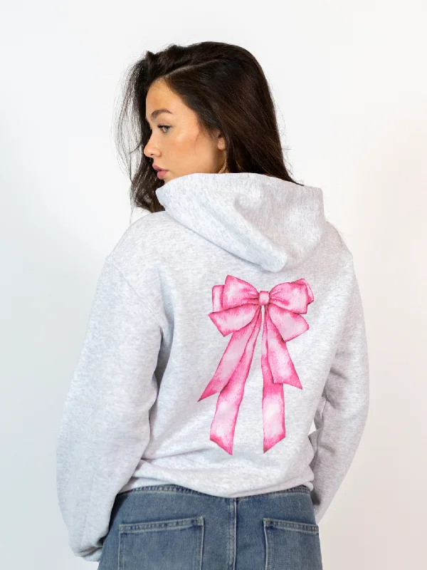 Women's hoodie with a detachable hood for customizable stylingMEGA DOLLED UP (PINK) HOODIE (rygprint) - GRÅ Women's hoodie with a detachable hood for customizable stylingMEGA DOLLED UP (PINK) HOODIE (rygprint) - GRÅ