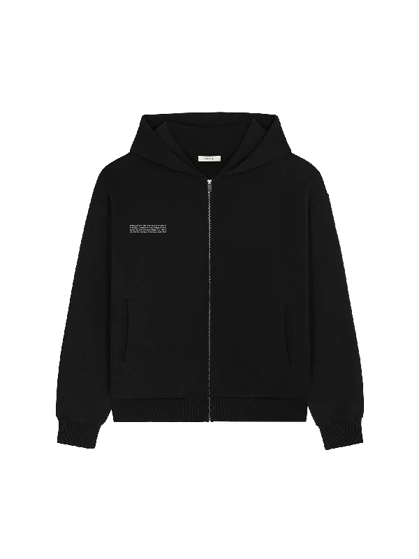 Mens DNA Heavyweight Zipped Hoodie—black